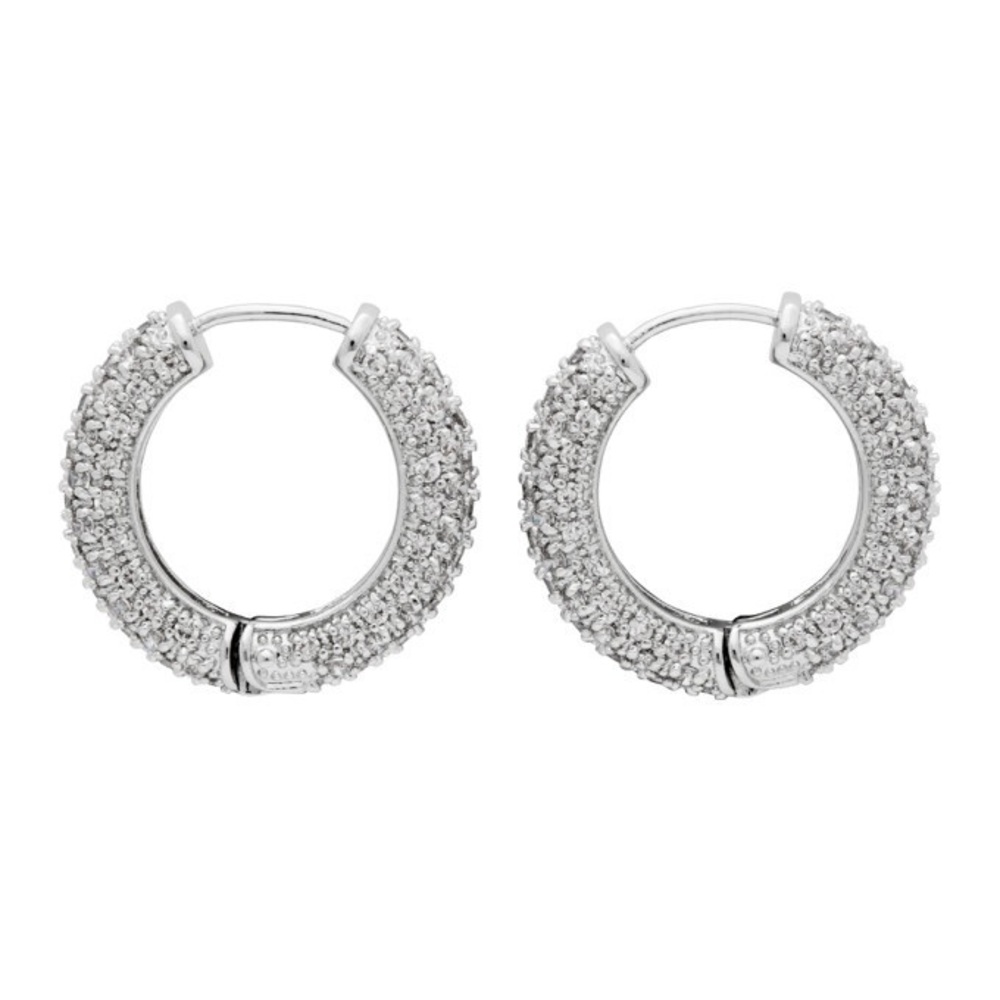 Numbering Silver Small 994 Hoop Earrings
